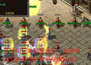 新开纪元单职业传奇,如何快速提升战力与获取稀有装备? 新开纪元单职业传奇,如何快速提升战力与获取稀有装备?